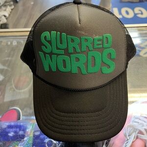 Slurred words Gray and Green Trucker Hat